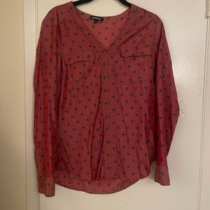 NWOT Express Polka Dot Top S